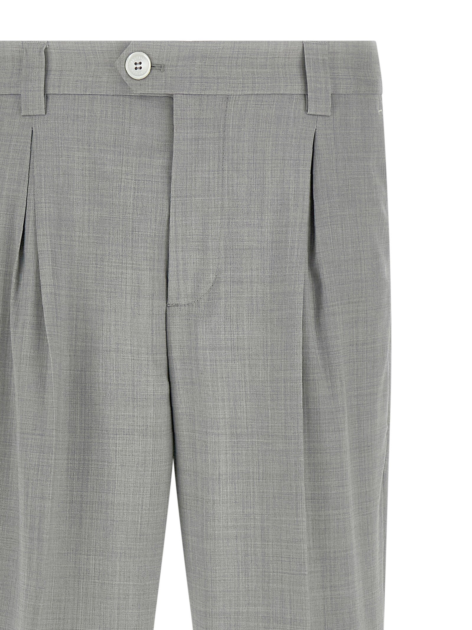 Brunello Cucinelli 100% virgin wool trousers in gray — view 3