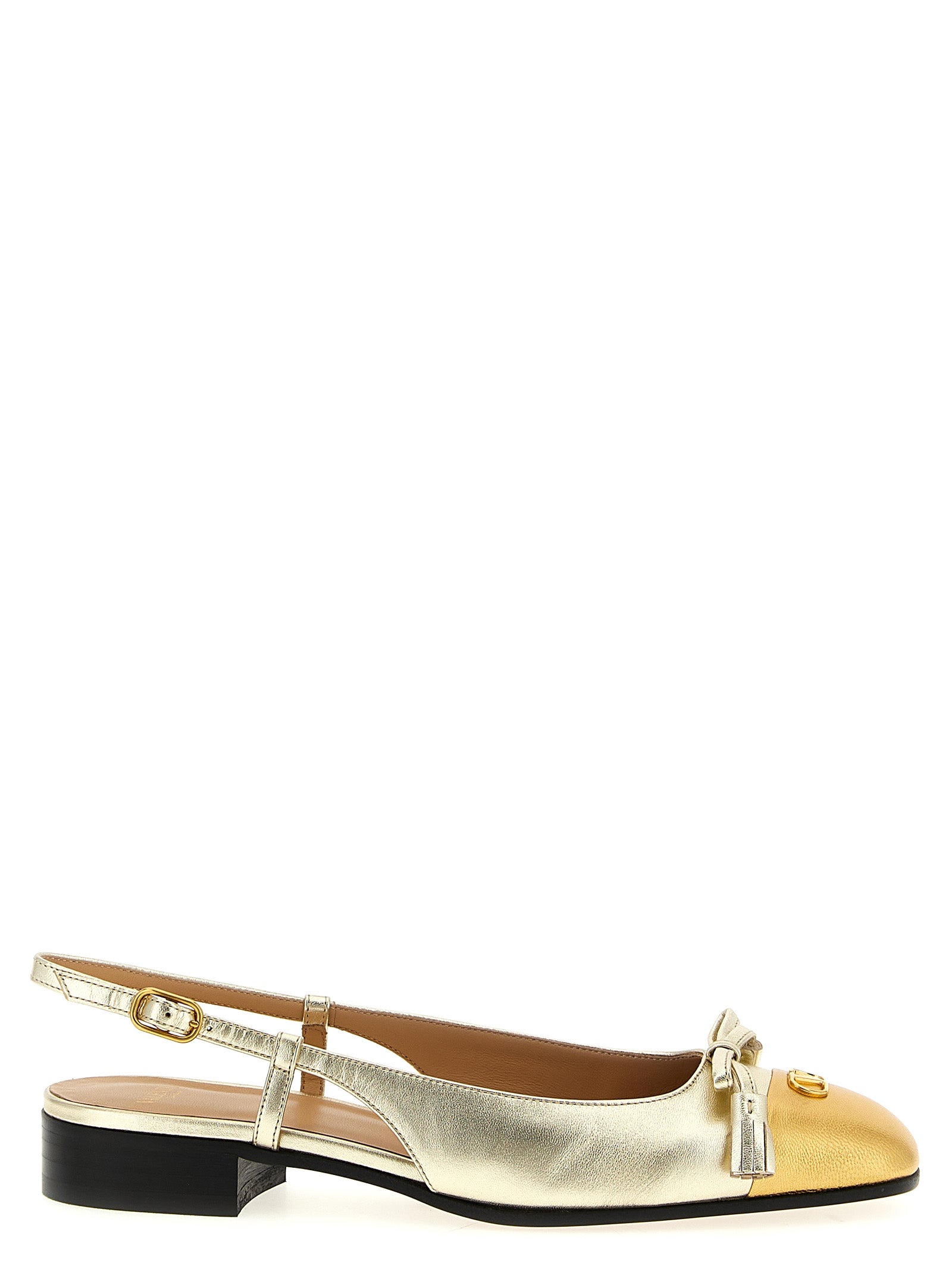 Valentino Garavani 100% Leather flat in gold