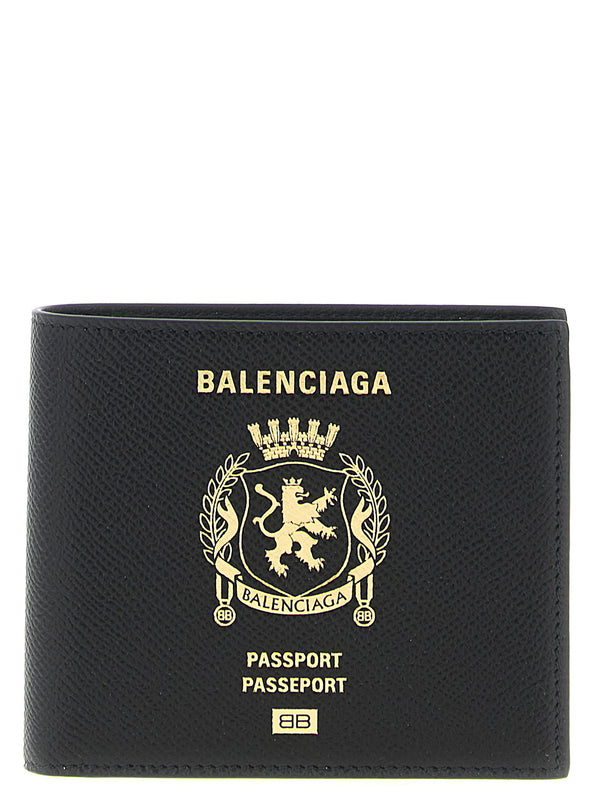Balenciaga 100% calfskin leather (Bos Taurus) wallet in black
