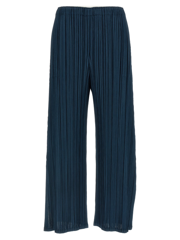 Pleats Please Issey Miyake 100% polyester trousers in blue