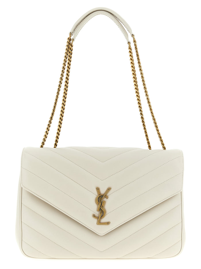 Beige Lamb Leather Shoulder Bag