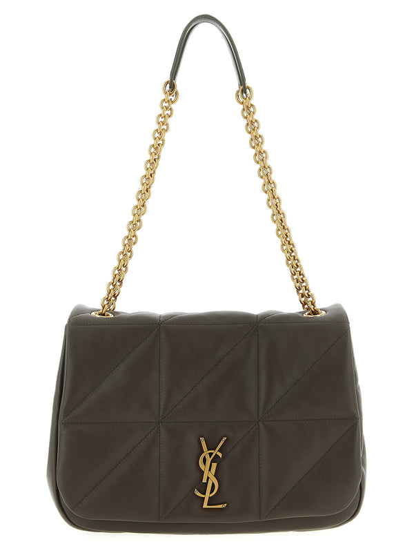 Saint Laurent 100% lamb leather shoulder bag in green