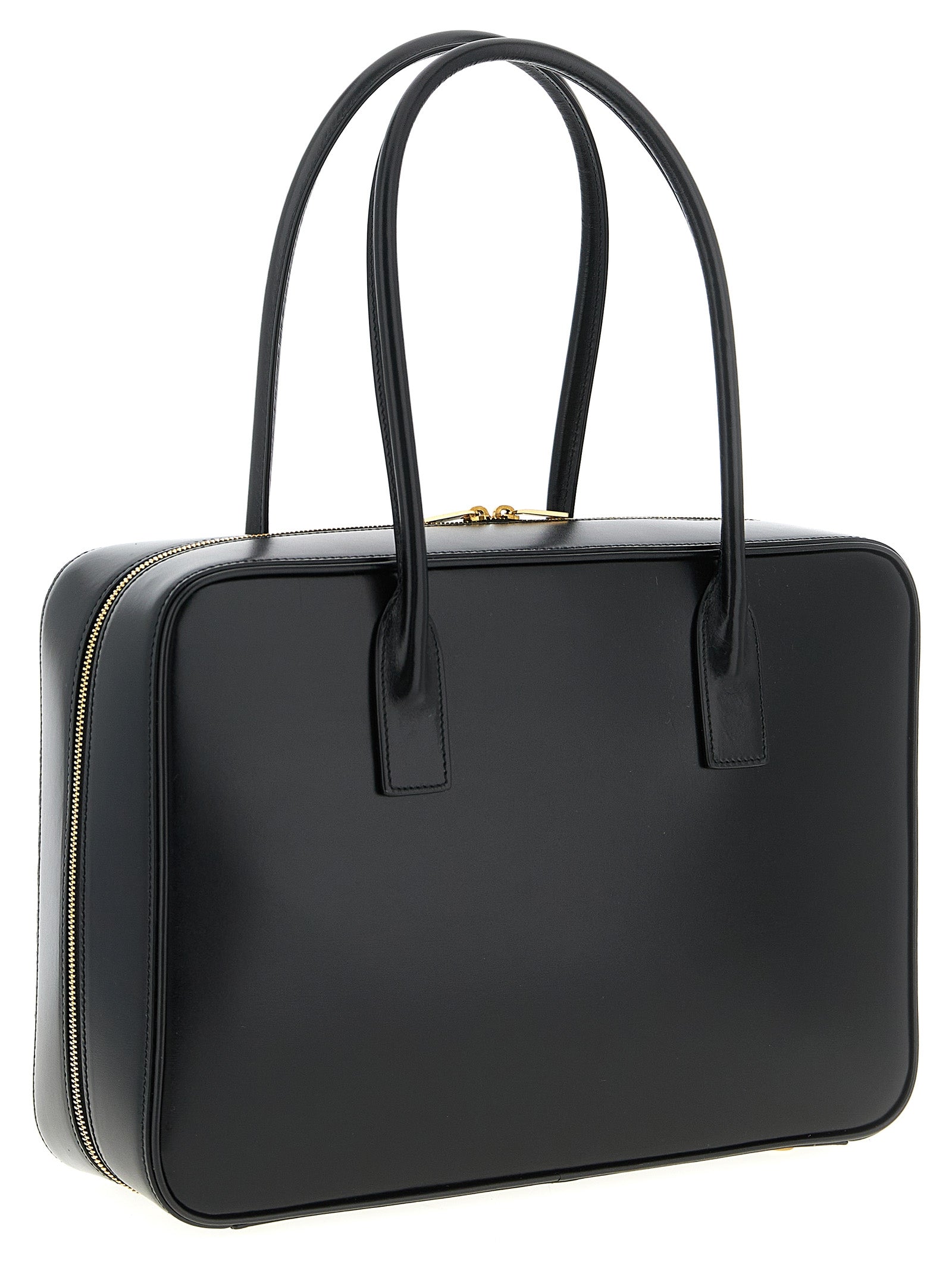 Saint Laurent 100% calfskin leather shoulder bag in black — view 2