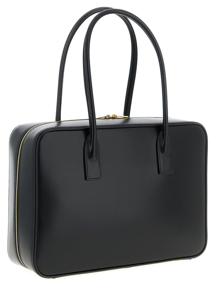 Saint Laurent 100% calfskin leather shoulder bag in black — view 2