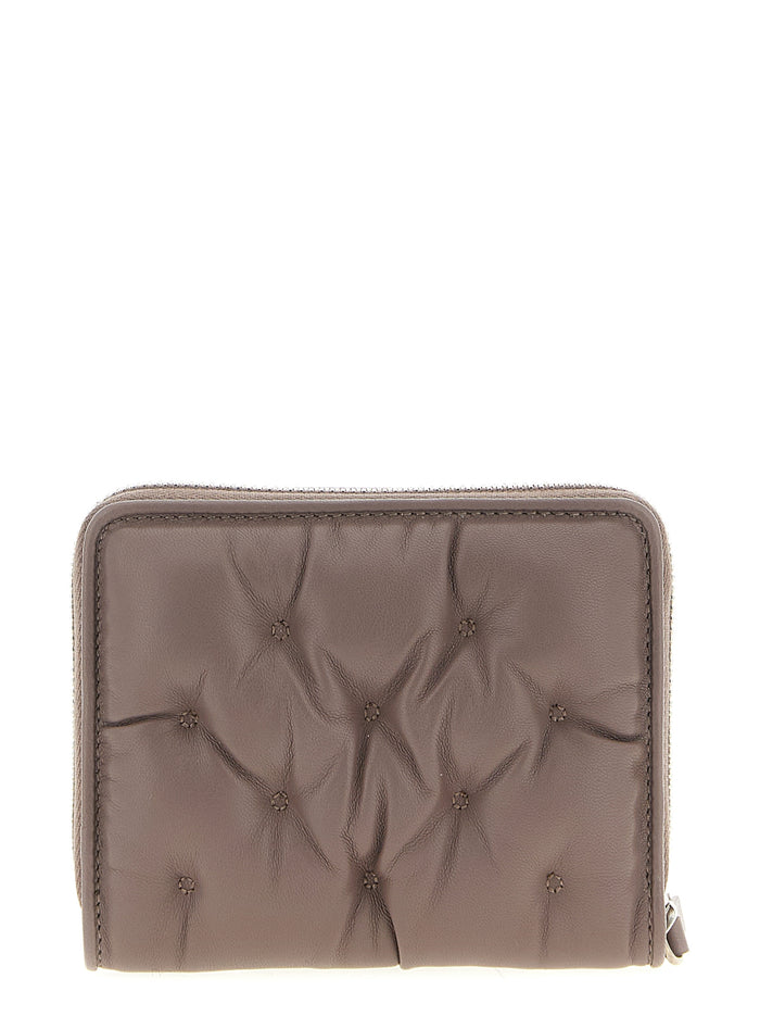 Maison Margiela 100% Calfskin leather wallet in taupe — view 2