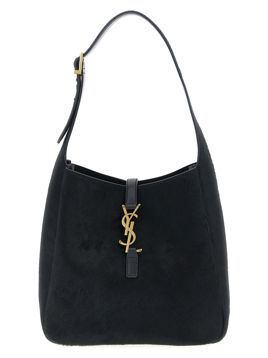 Saint Laurent 100% calfskin leather with suede lining shoulder bag in black