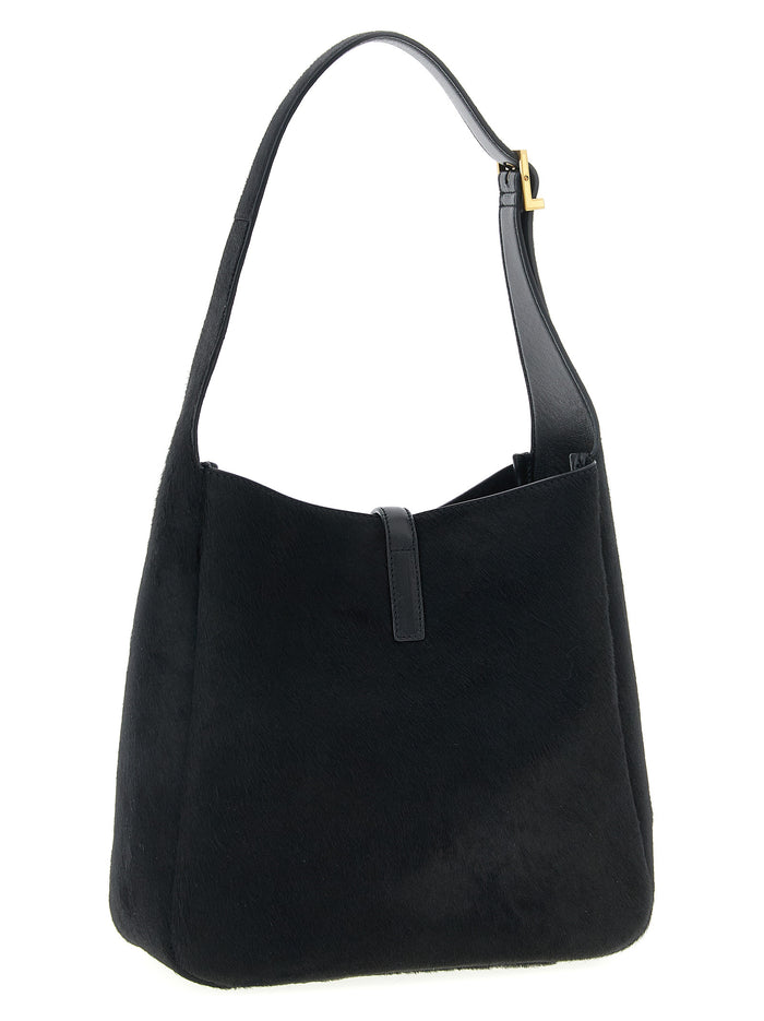 Saint Laurent 100% calfskin leather with suede lining shoulder bag in black — view 2