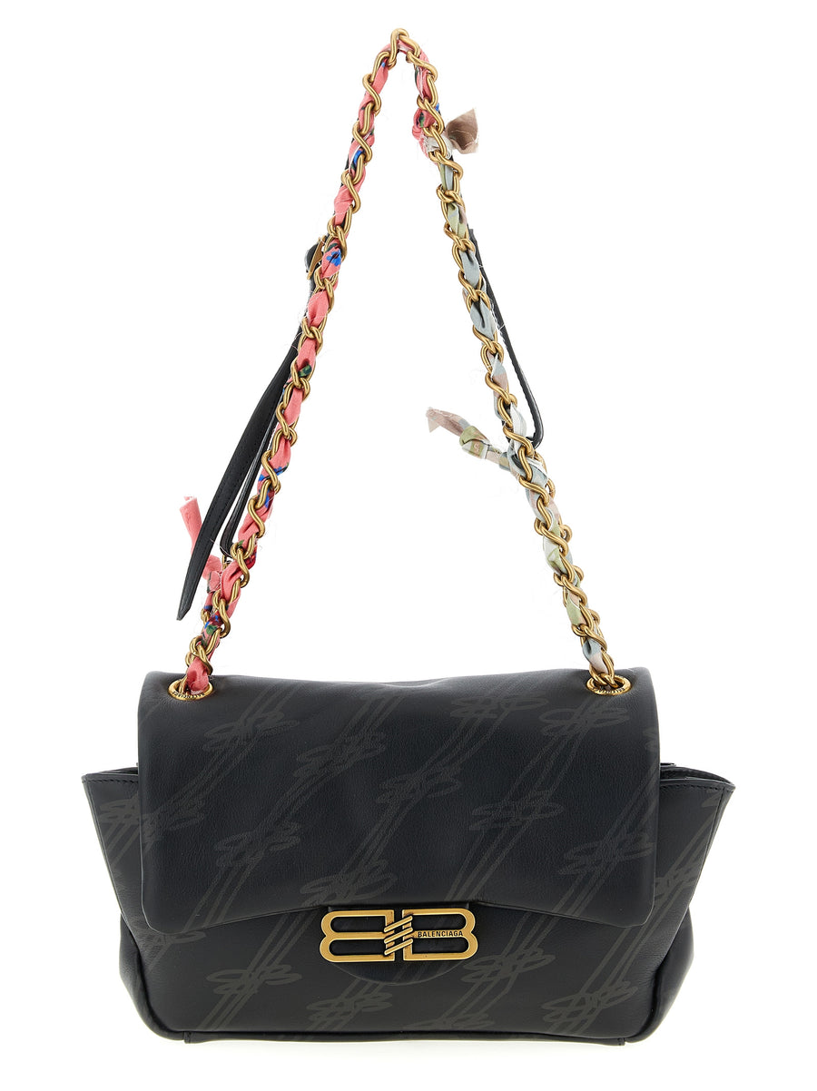 Balenciaga 80% Calf Leather shoulder bag in black