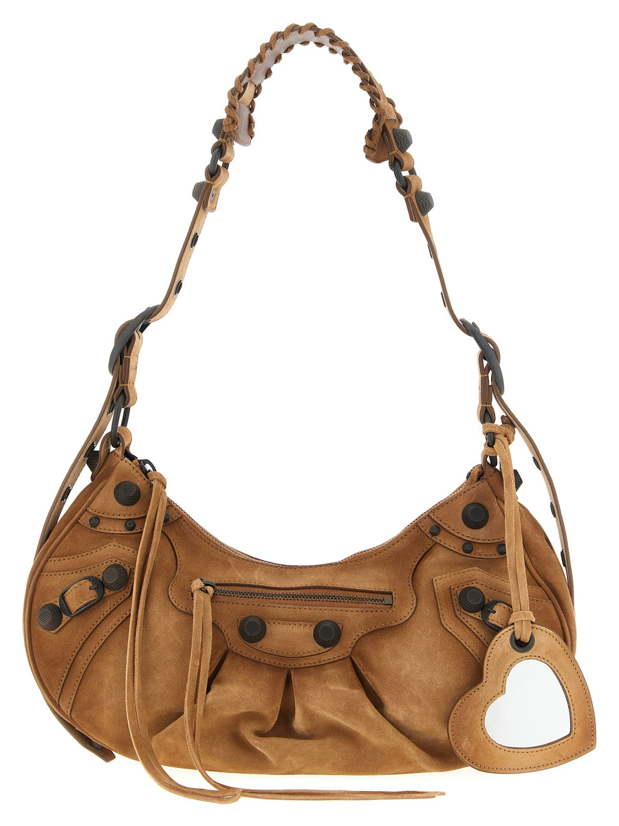 Balenciaga 80% Calfskin Leather shoulder bag in brown