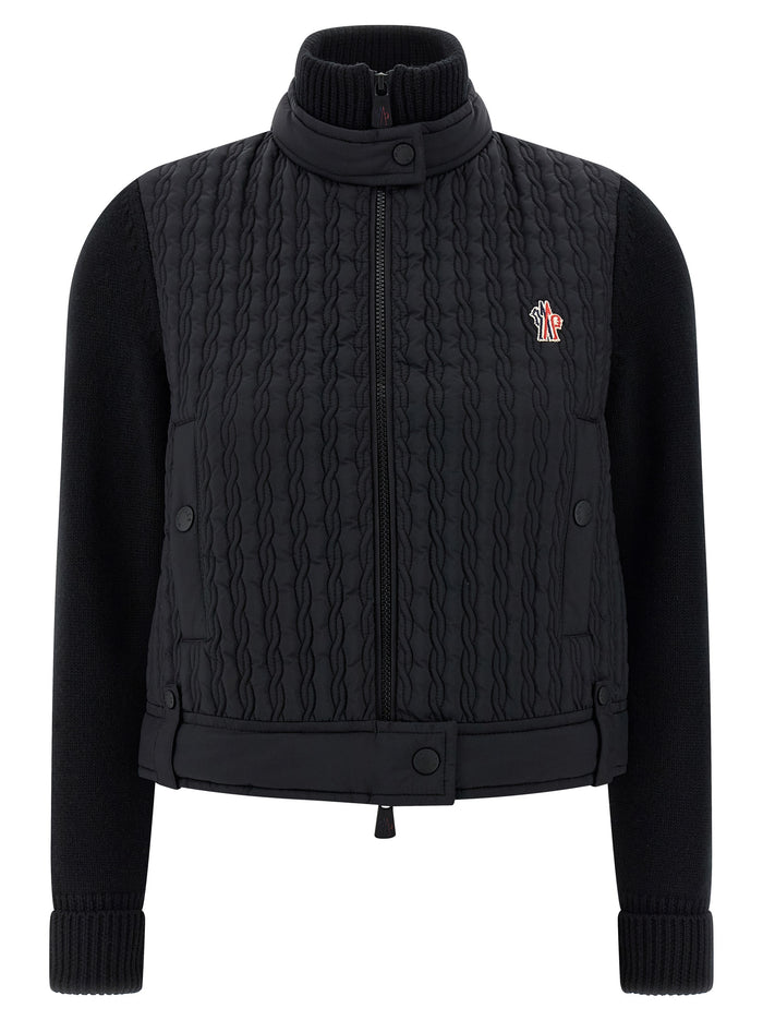 Moncler Grenoble 100% polyamide front panel vest in black