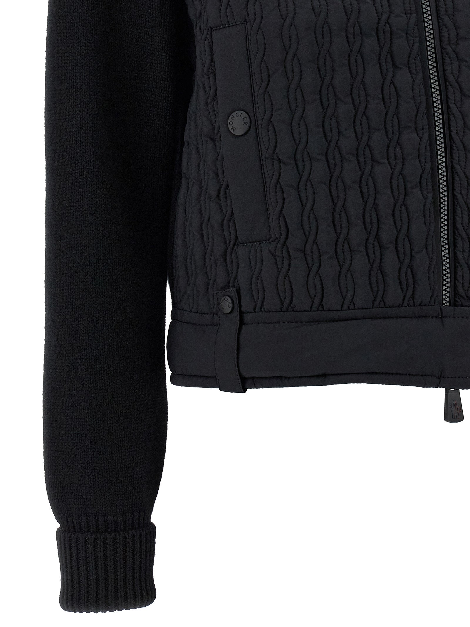 Moncler Grenoble 100% polyamide front panel vest in black — view 4