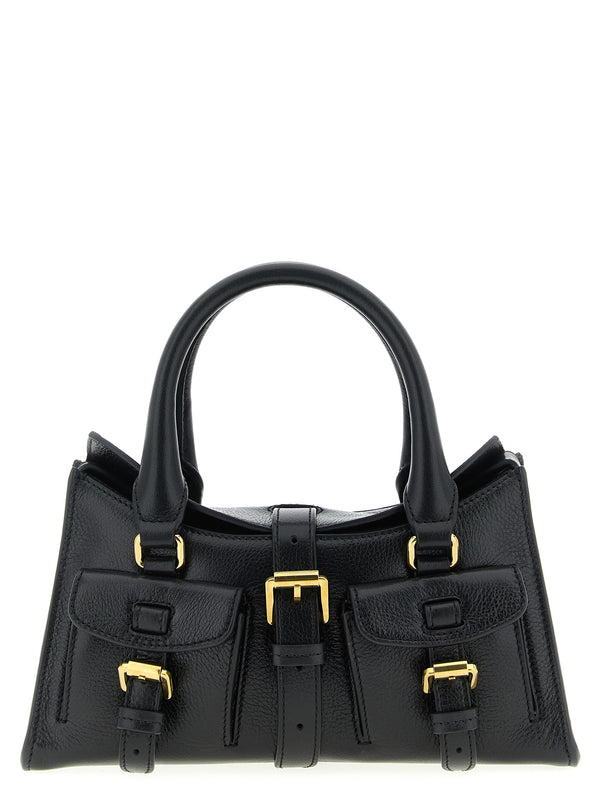 Mulberry 100% calfskin leather top handle bag in black