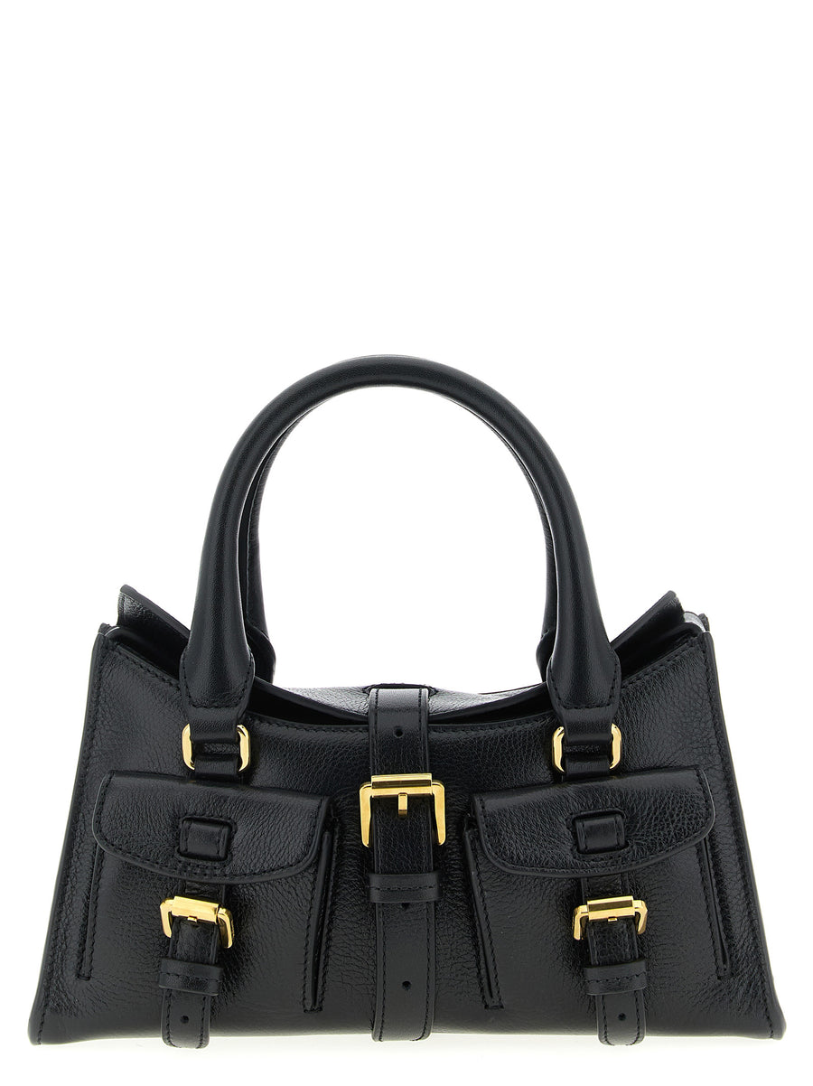 Mulberry 100% calfskin leather top handle bag in black