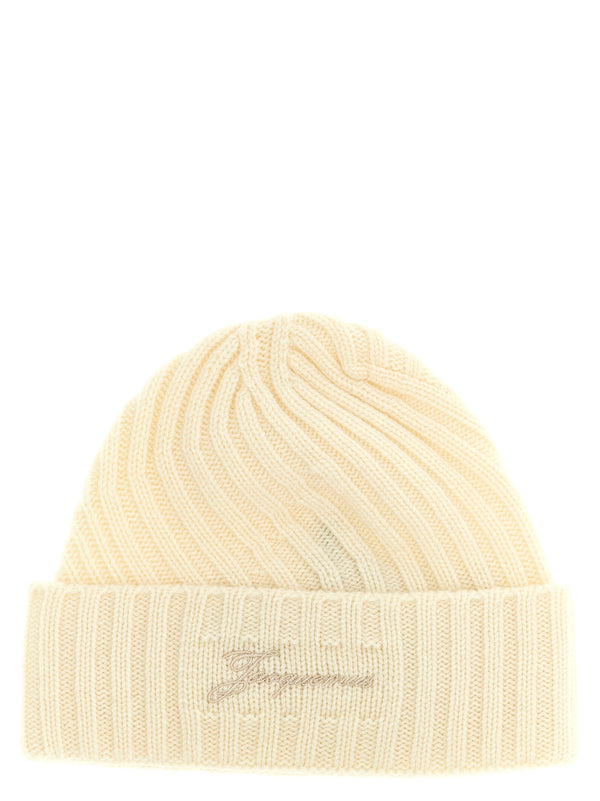Jacquemus JA324268BM 63% cashmere beanie in white