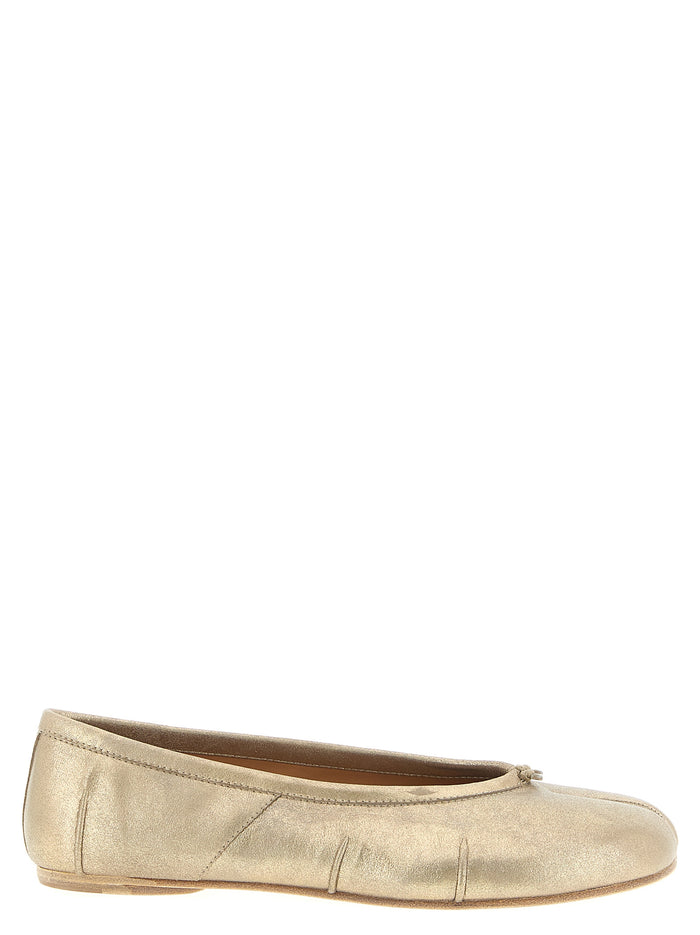 Maison Margiela 100% Goat Cashmere with metallic leather finish ballet flat in gold