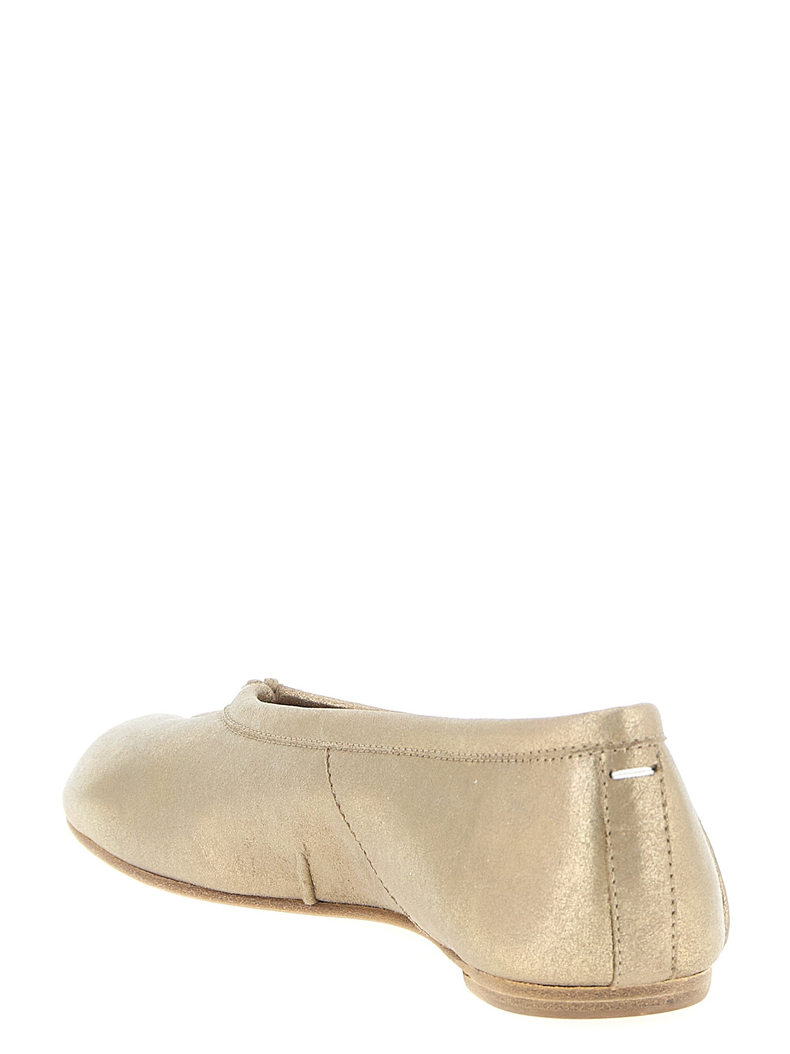 Maison Margiela 100% Goat Cashmere with metallic leather finish ballet flat in gold — view 3