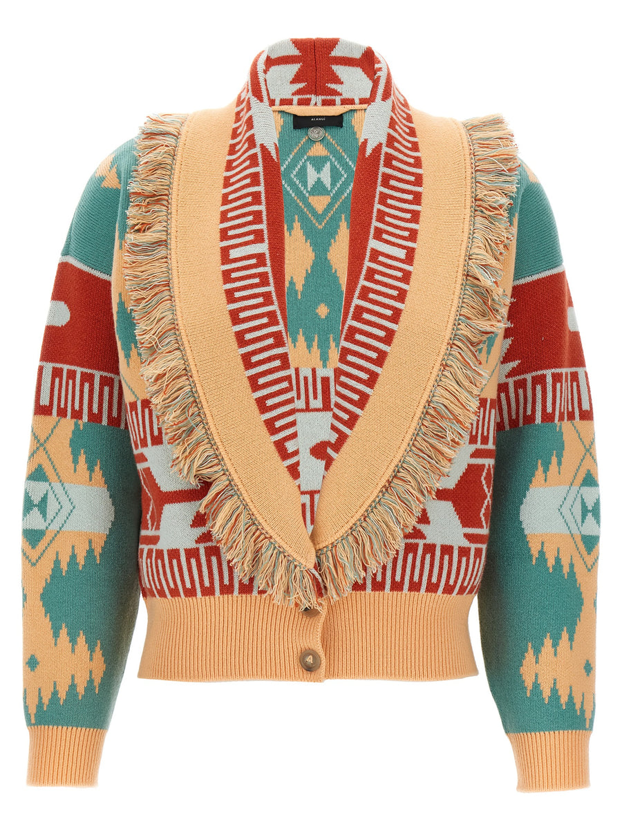 Alanui 70% wool cardigan in multicolor