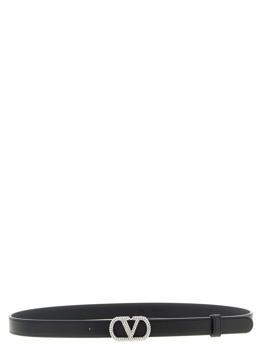 Valentino Garavani 100% calfskin leather (Bos Taurus) belt in black