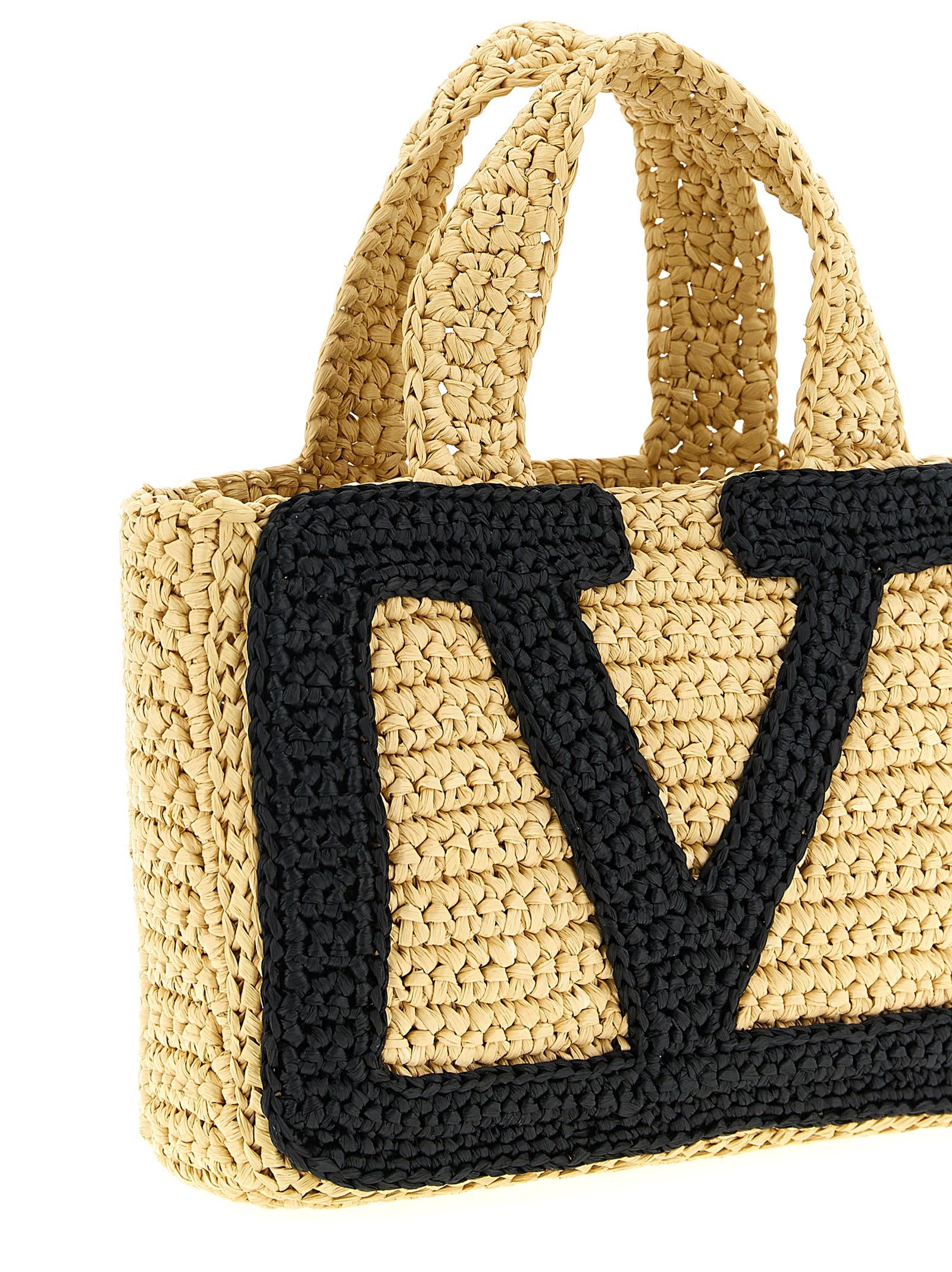 Valentino Garavani 100% viscose tote bag in black — view 3