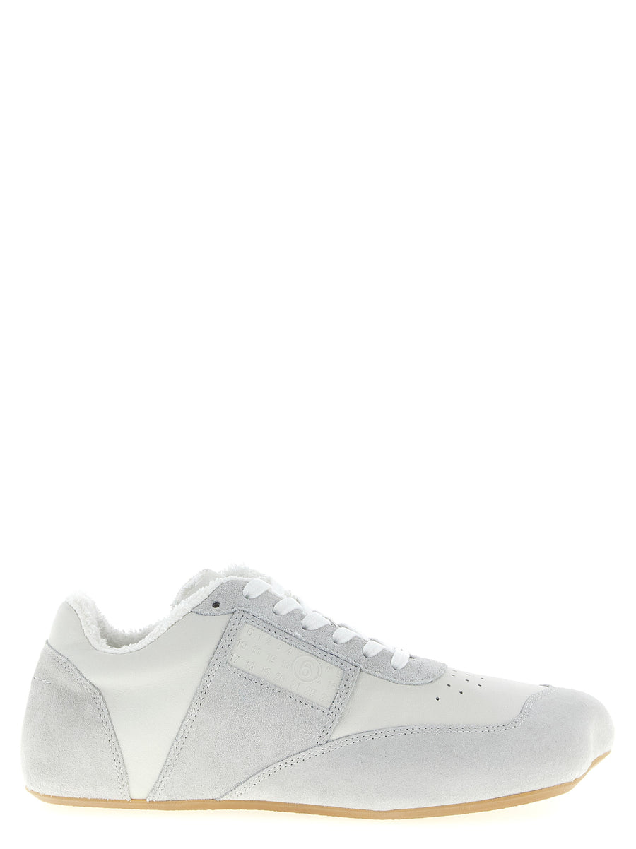 MM6 Maison Margiela 100% calfskin leather sneaker in white