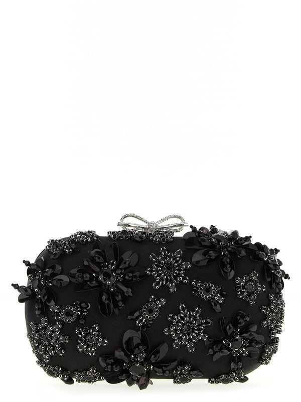 Self-Portrait 93% Polyester clutch in black