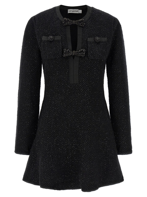 Self-Portrait 45% Cotton dress in black