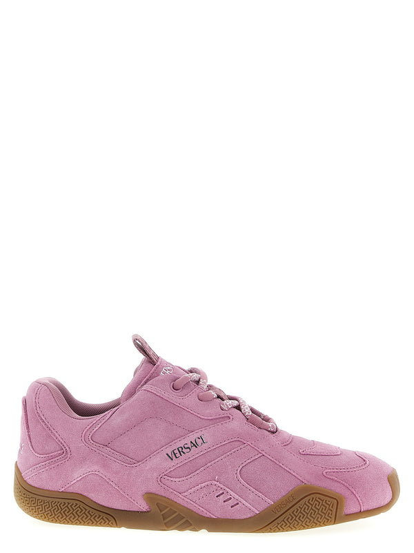 Versace 100% calfskin leather sneaker in pink