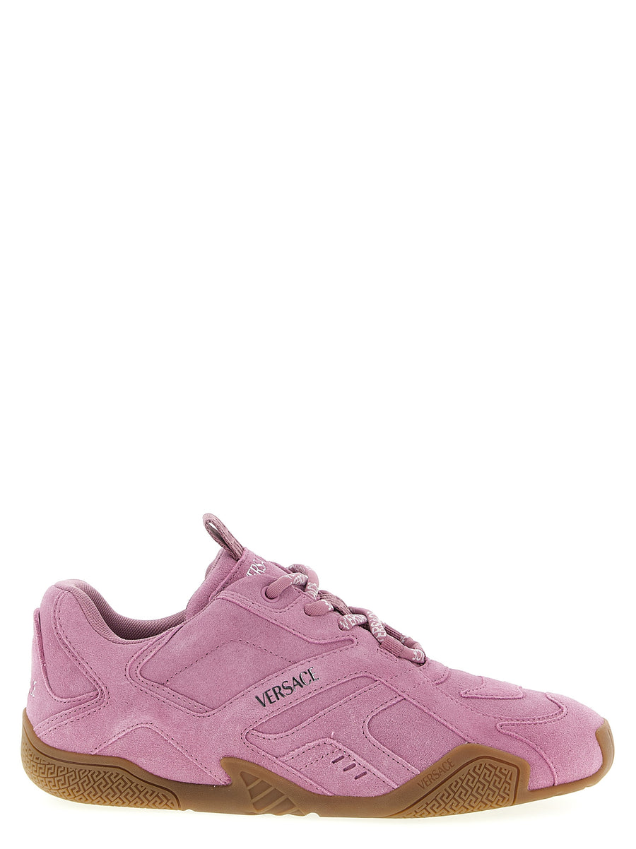 Versace 100% calfskin leather sneaker in pink