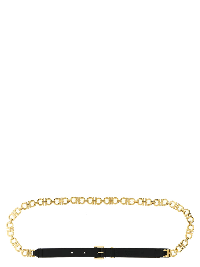 Ferragamo 100% calfskin leather (Bos Taurus) belt in black — view 2