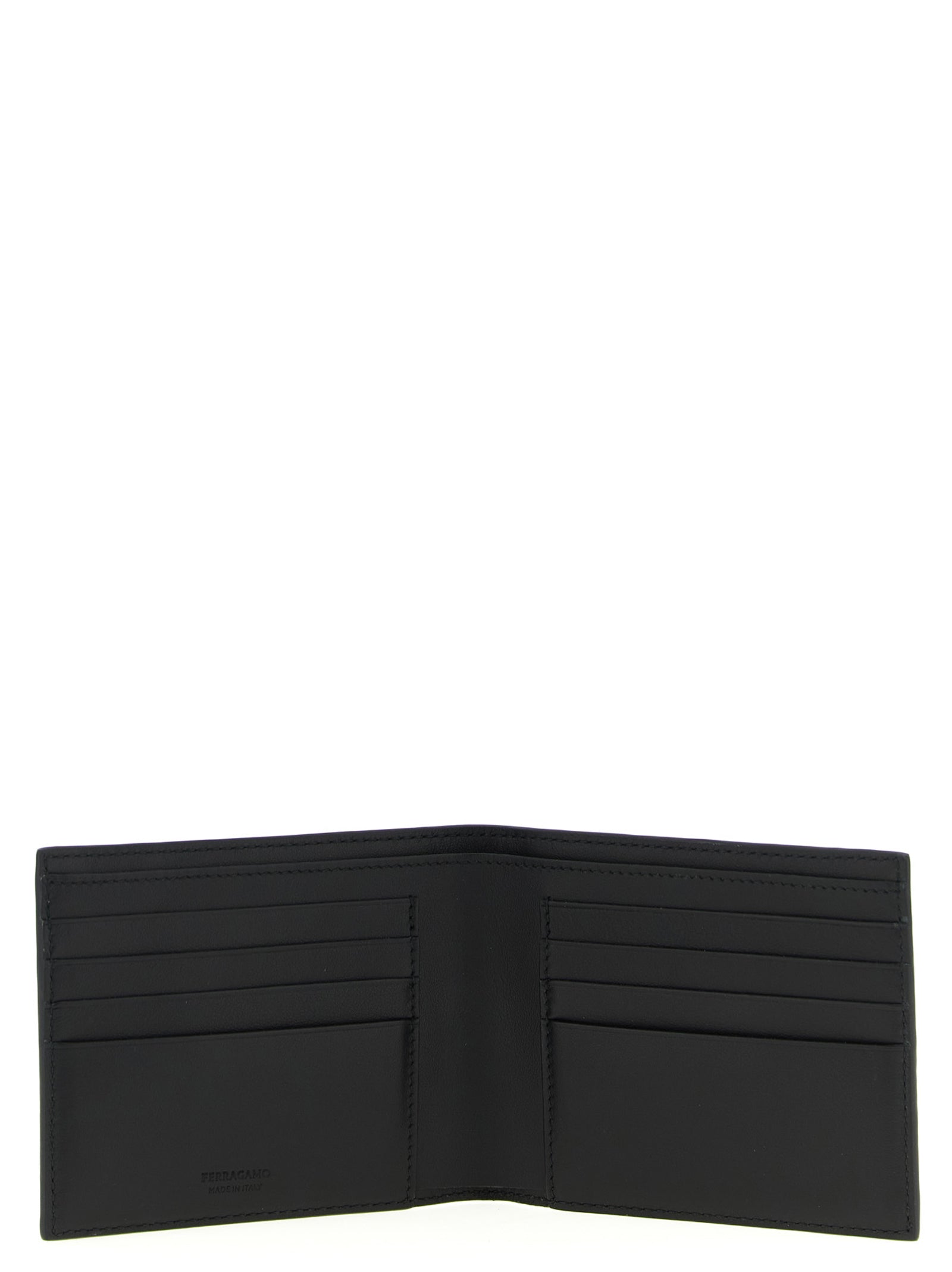 Ferragamo 100% calfskin leather (Bos Taurus) wallet in black — view 3