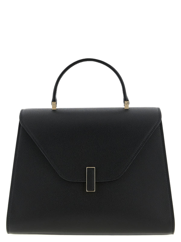 Valextra 100% calfskin leather top handle bag in black