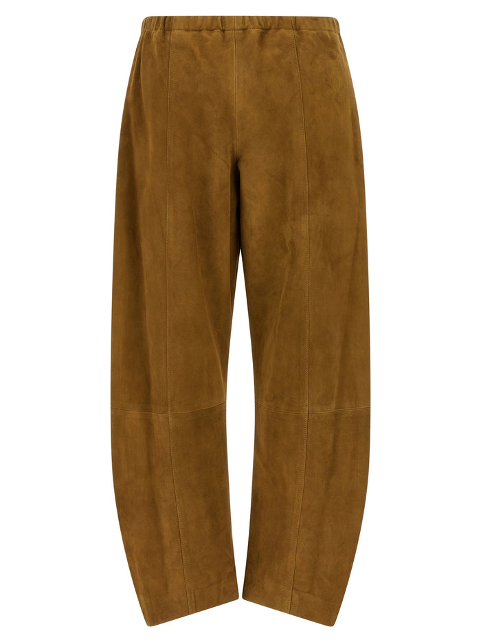 Khaite 100% Lamb Leather trousers in brown — view 2