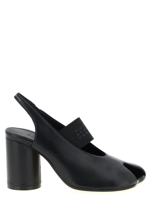 MM6 Maison Margiela 100% Lamb Leather slingback heel in black