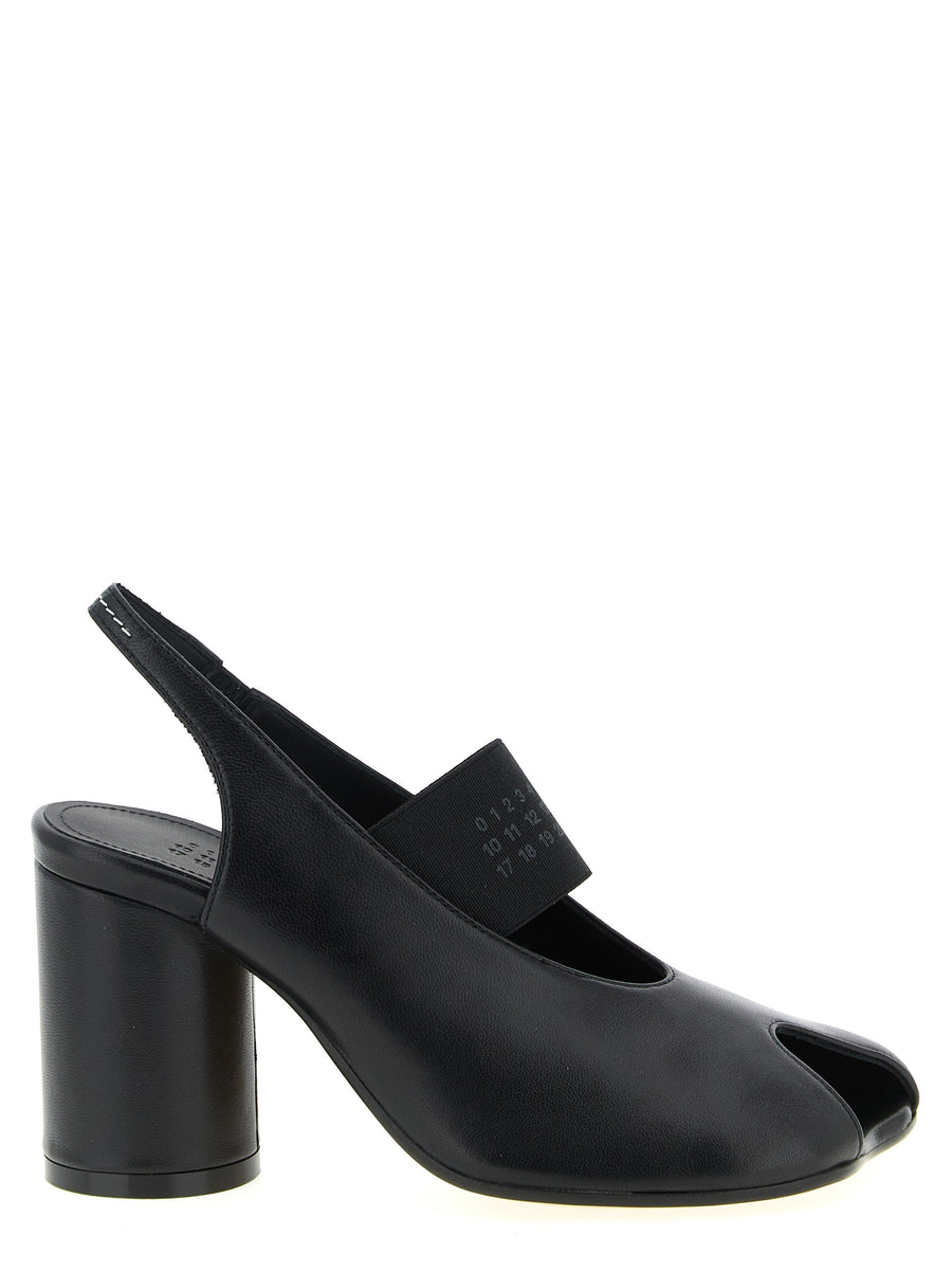 MM6 Maison Margiela 100% Lamb Leather slingback heel in black