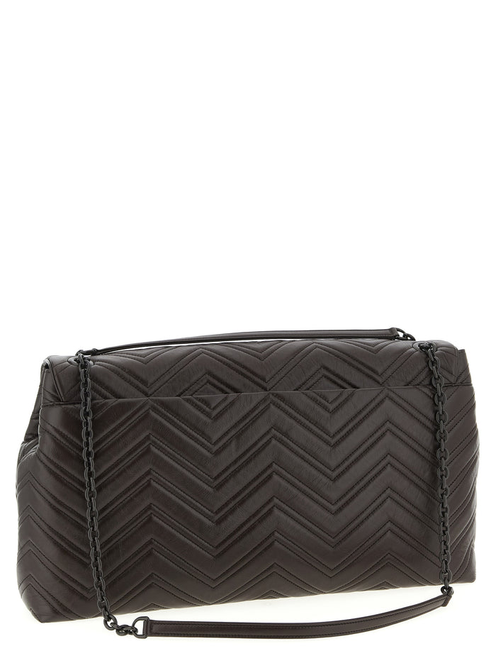 Brown Calfskin Shoulder Bag