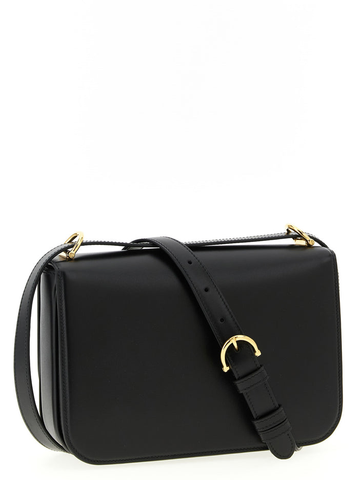 Black Calfskin Shoulder Bag