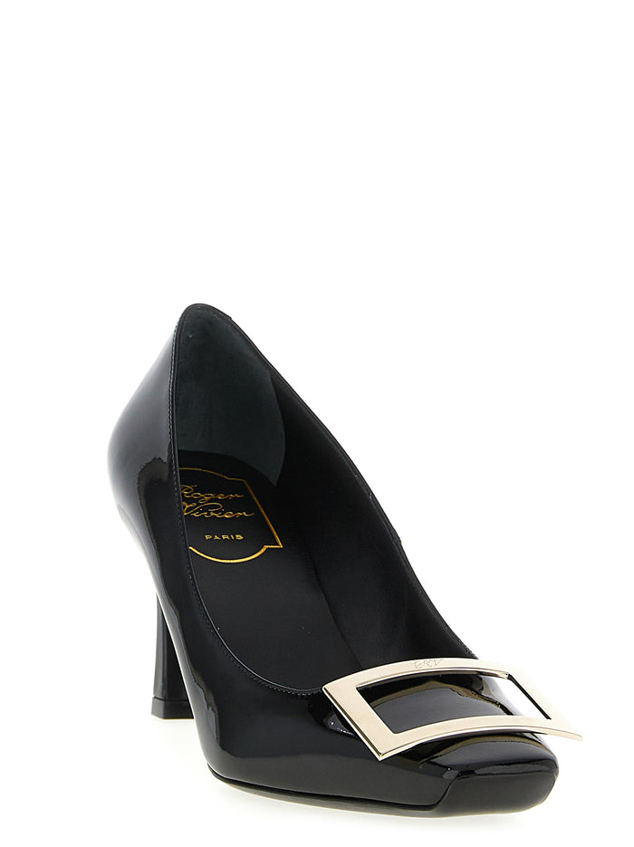 Roger Vivier 100% calfskin leather pump in black — view 2