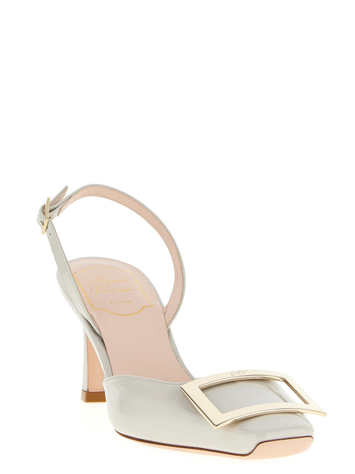 Roger Vivier 100% calfskin leather slingback heel in white — view 2