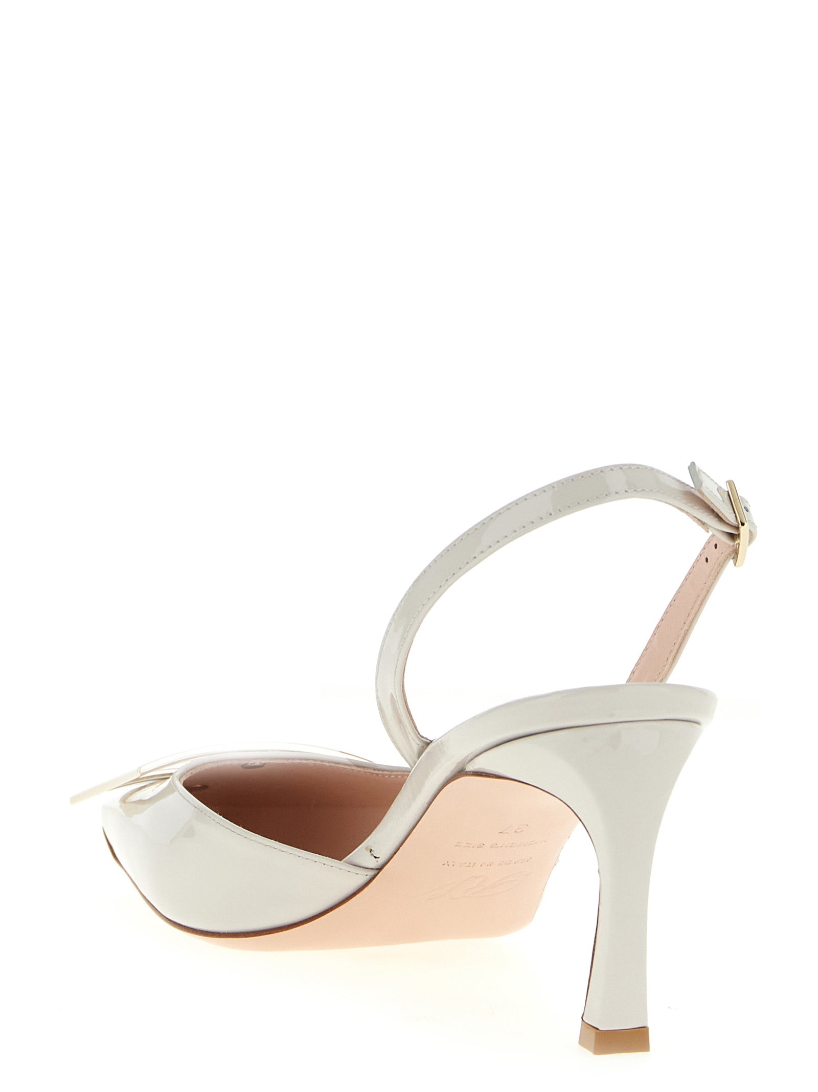 Roger Vivier 100% calfskin leather slingback heel in white — view 3