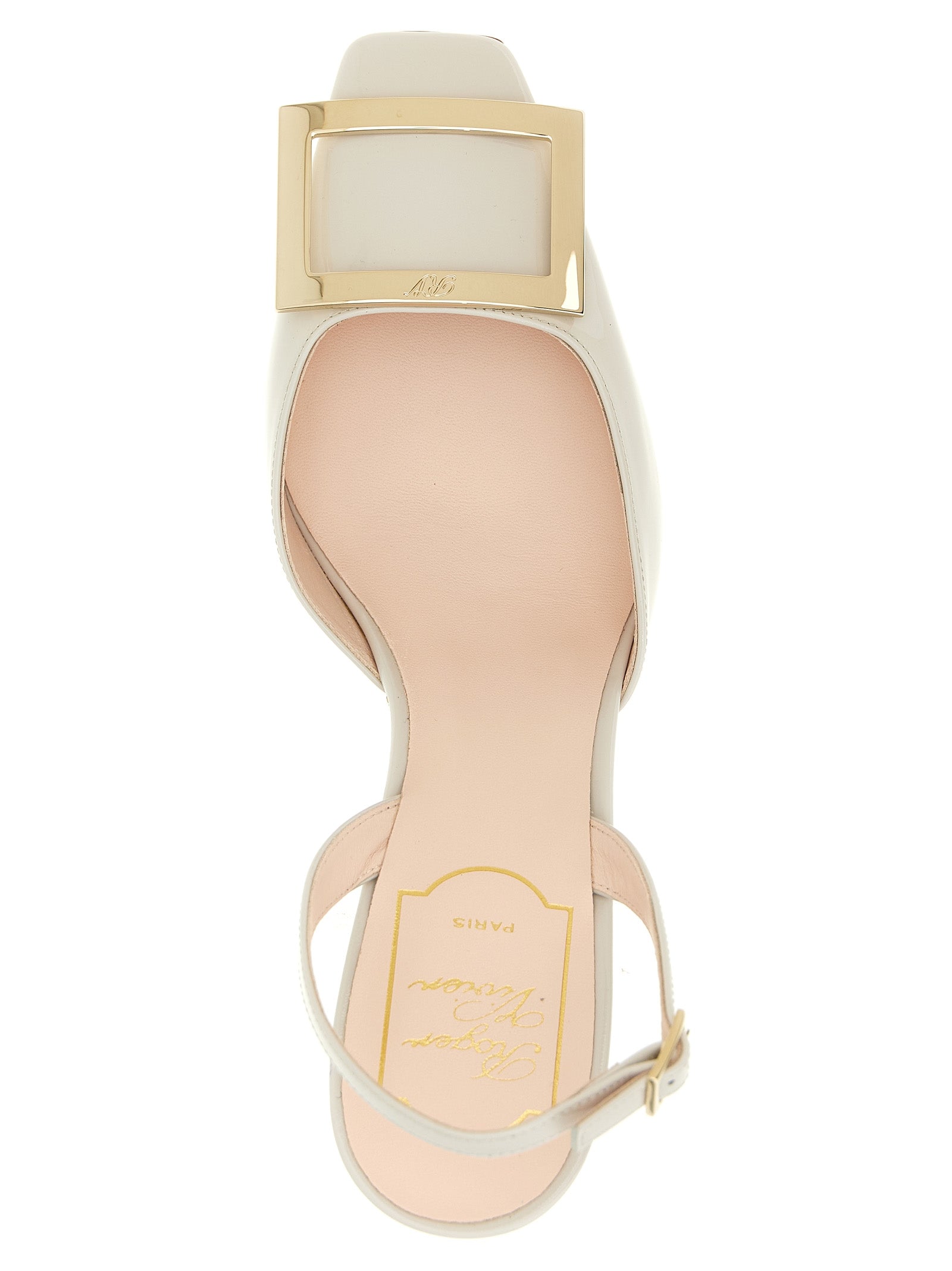 Roger Vivier 100% calfskin leather slingback heel in white — view 4