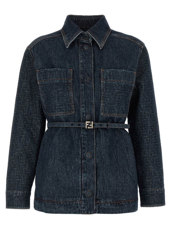 Fendi 100% cotton jacket in blue