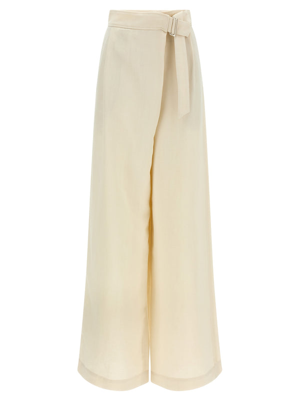 Brunello Cucinelli 72% viscose trousers in white