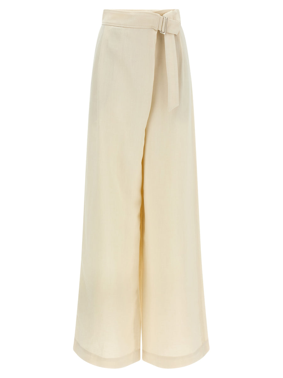 Brunello Cucinelli 72% viscose trousers in white