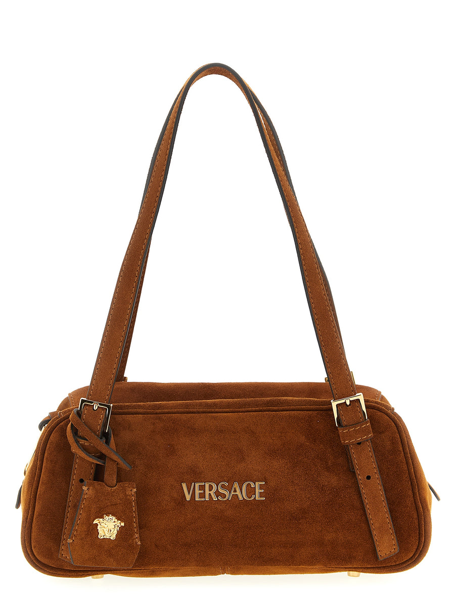 Versace 100% calfskin leather shoulder bag in brown