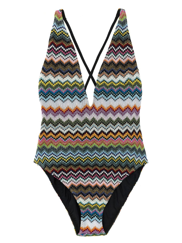 Missoni 83% Viscose one-piece swimsuit in multicolor
