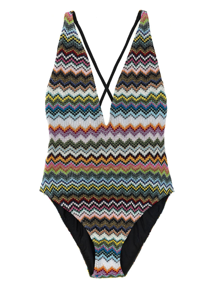 Missoni 83% Viscose one-piece swimsuit in multicolor