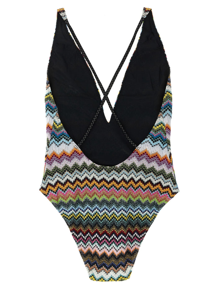 Missoni 83% Viscose one-piece swimsuit in multicolor — view 2