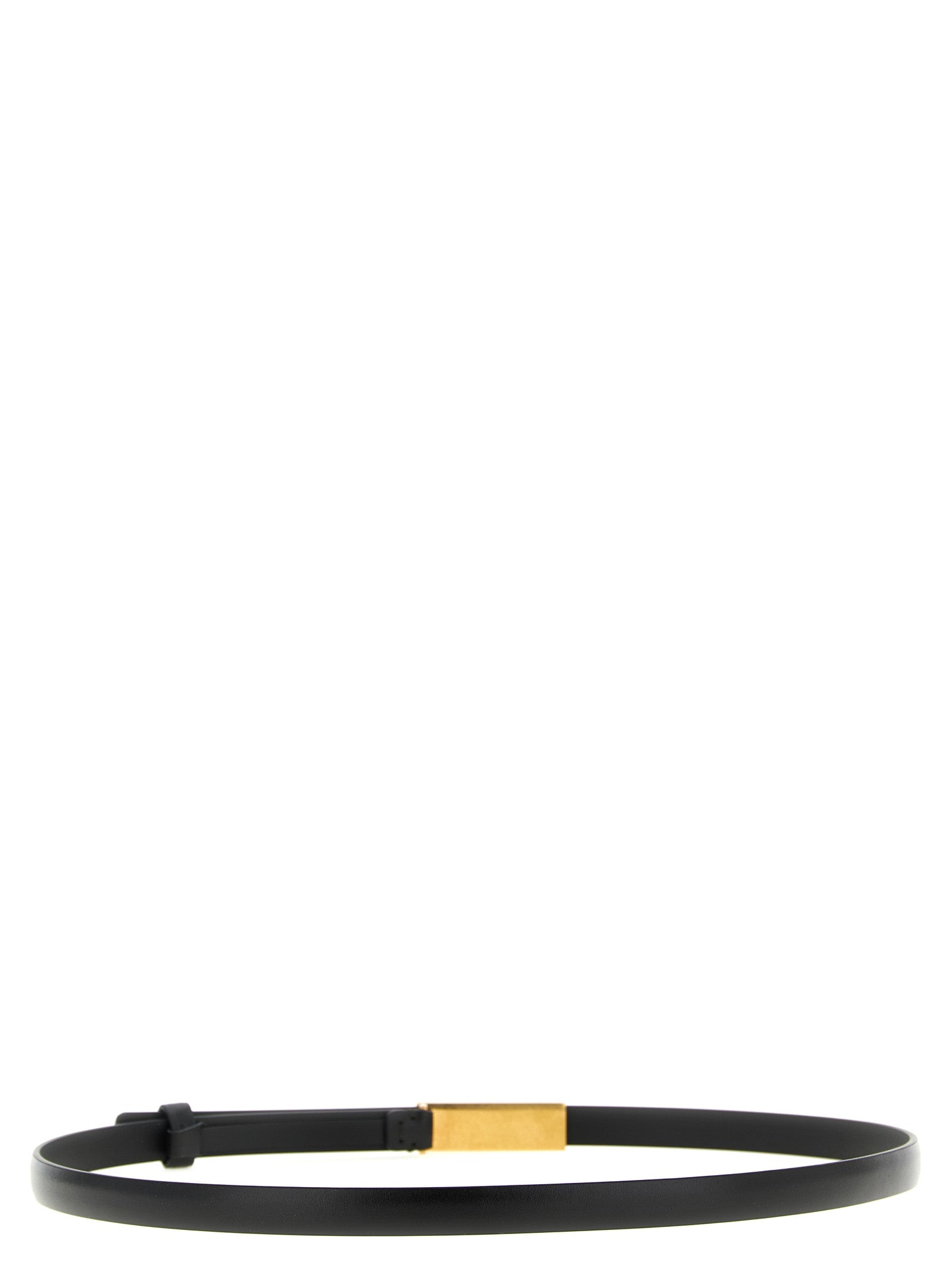 Khaite 100% calfskin leather belt in black — view 2