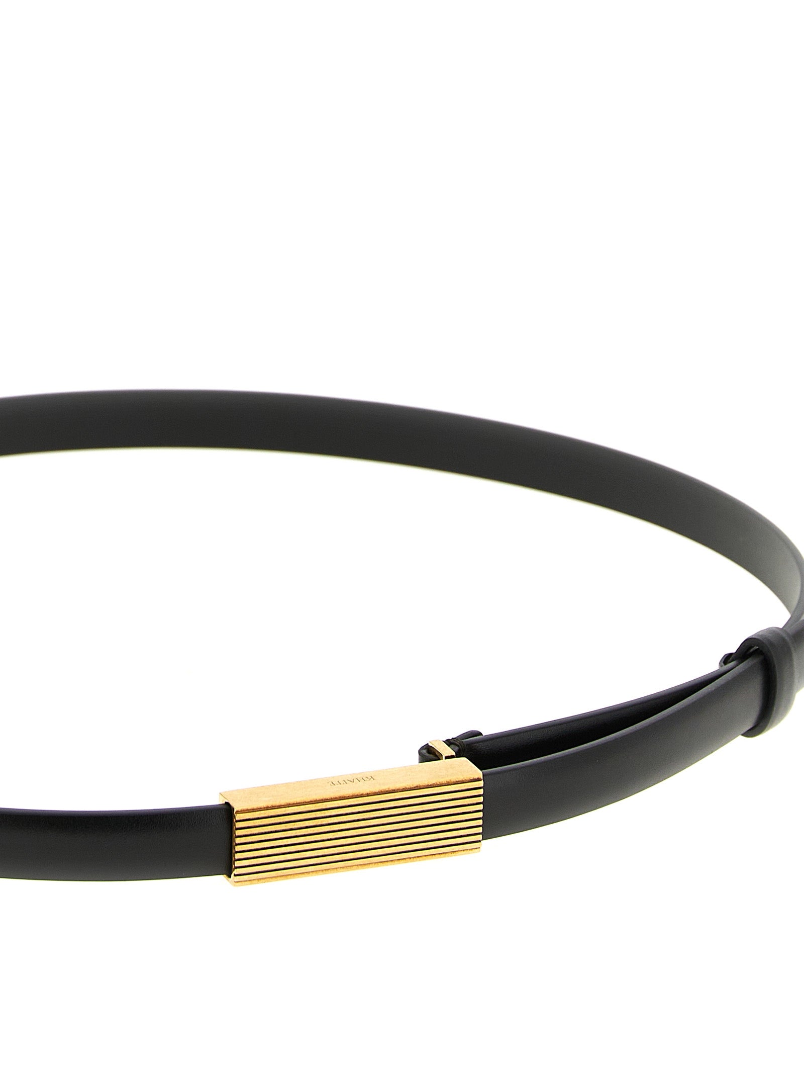Khaite 100% calfskin leather belt in black — view 3