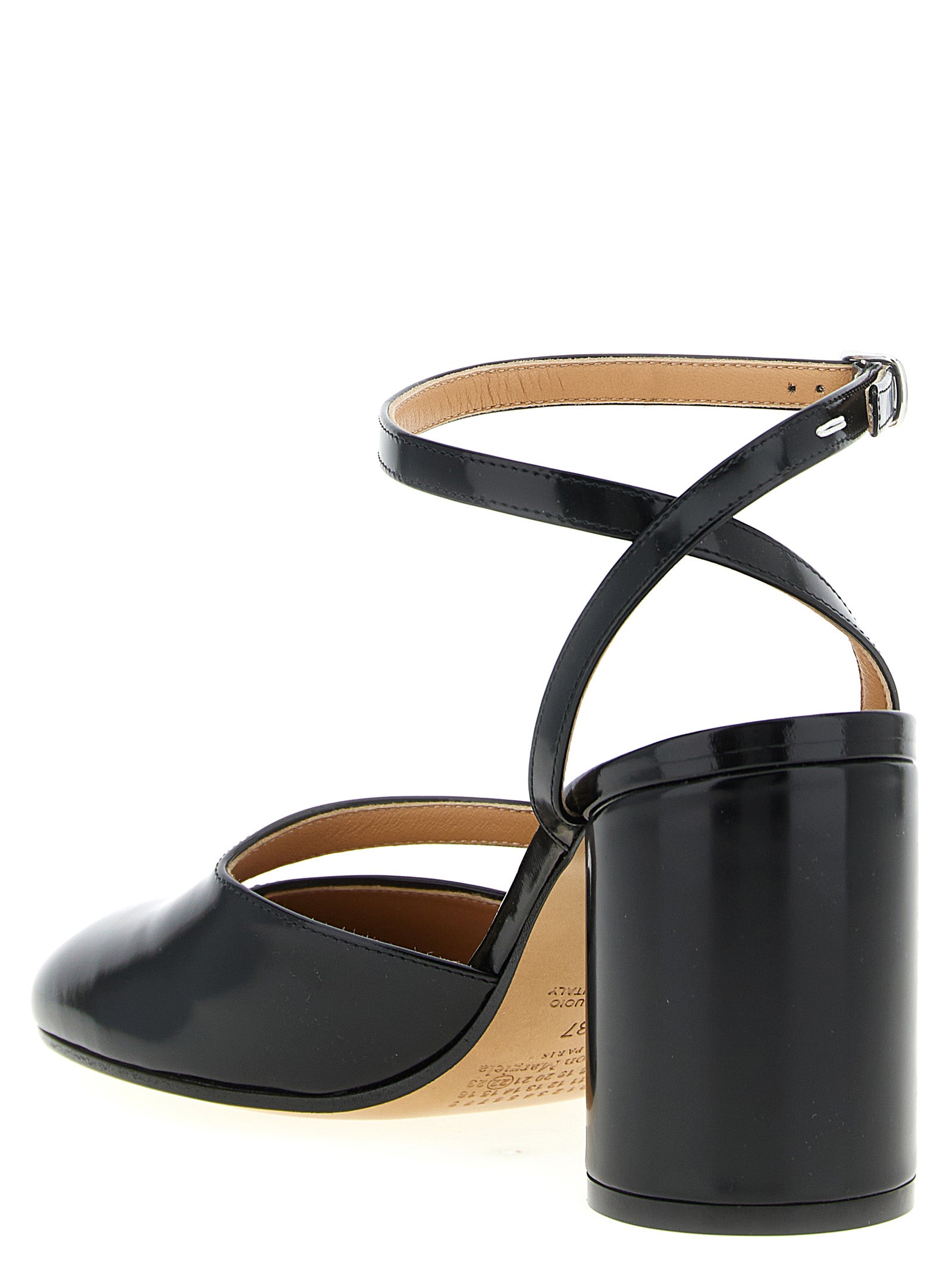 Maison Margiela 100% calfskin leather pump in black — view 3